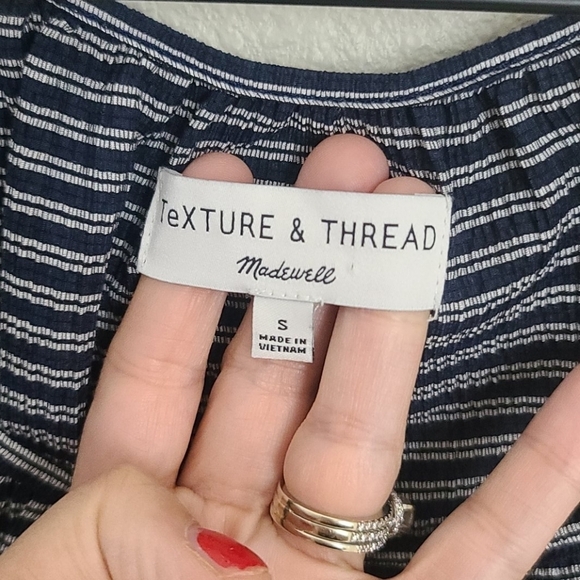 Madewell Texture and Thread Striped Peasant Top - Picture 3 of 6